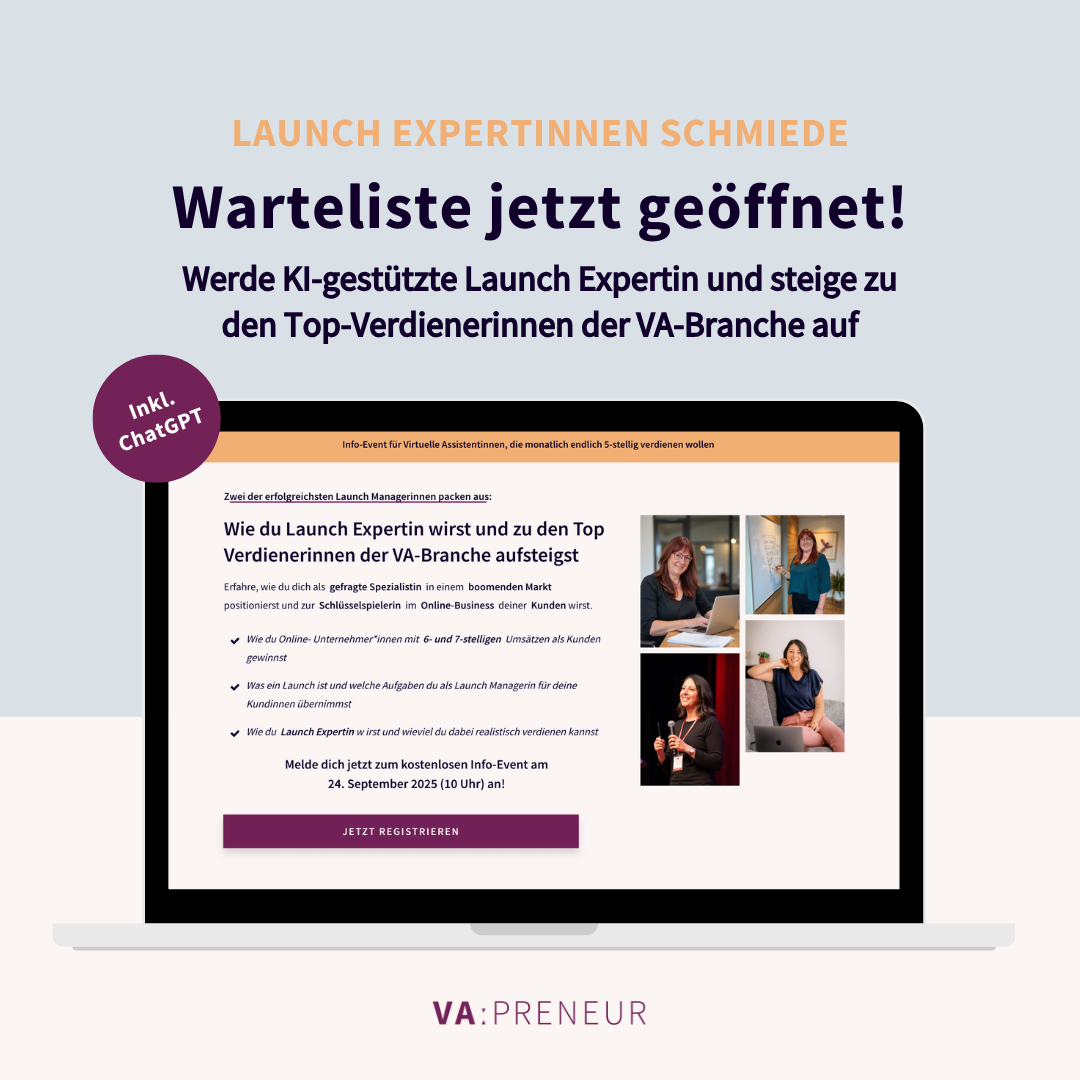 Warteliste Launch Expertinnen Schmiede Virtuelle Assistenz Warteliste Launch Expertinnen Schmiede Virtuelle Assistenz